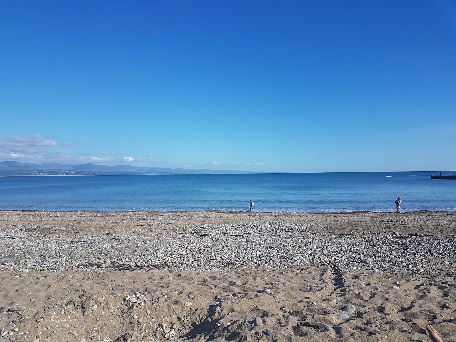 Foto van Criccieth beach met gemiddeld niveau van netheid