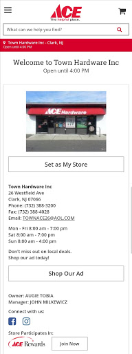 Hardware Store «Town Hardware Inc», reviews and photos, 26 Westfield Ave, Clark, NJ 07066, USA