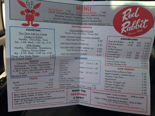 Hamburger Restaurant «Red Rabbit Drive-In», reviews and photos, 60 Benvenue Rd, Duncannon, PA 17020, USA