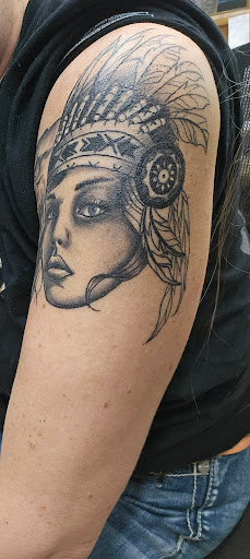 Explore mens sleeve tattoo filler ideas, creative tattoo ideas in Greenville, available at Invictus Tattoo