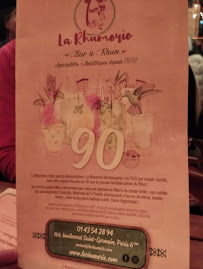 La Rhumerie à Paris menu