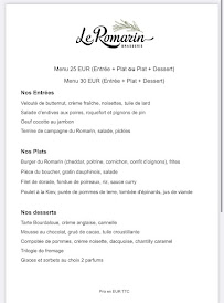 Le Romarin , Etampes à Étampes menu