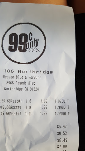 Discount Store «99 Cents Only Stores», reviews and photos, 8966 Reseda Blvd, Northridge, CA 91324, USA