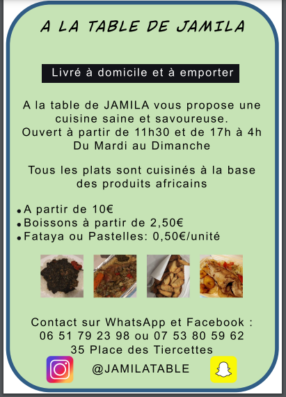 La Table de Jamila à Toulouse (Haute-Garonne 31)