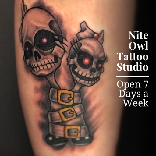 Explore mask tattoo ideas, creative tattoo ideas in San Antonio, available at Nite Owl Tattoo Studio