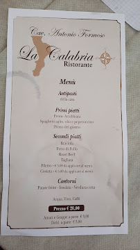 Menu du Ristorante La Calabria di Formoso Antonio à Villanova del Ghebbo
