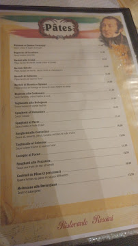 Pizzeria Pizzeria Rossini à Paris (le menu)