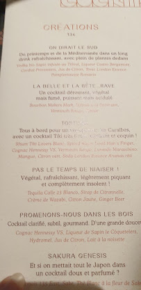 GANACHE LE RESTAURANT à Bordeaux menu
