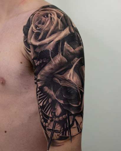 Explore sinister tattoo ideas, creative tattoo ideas in Dayton, available at Aisle 9 Tattoo