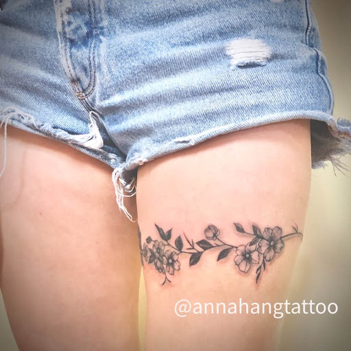 Explore feminine sleeve tattoo ideas, creative tattoo ideas in Garden Grove, available at Anna Hang Tattoo