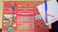 Restaurant de type buffet Wok 86 à Gond-Pontouvre (le menu)