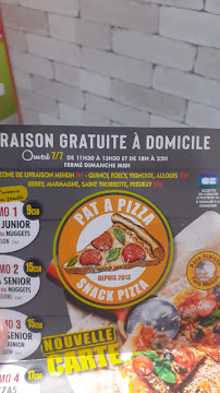 Pizzeria Pat'à Pizza à Mehun-sur-Yèvre - menu / carte