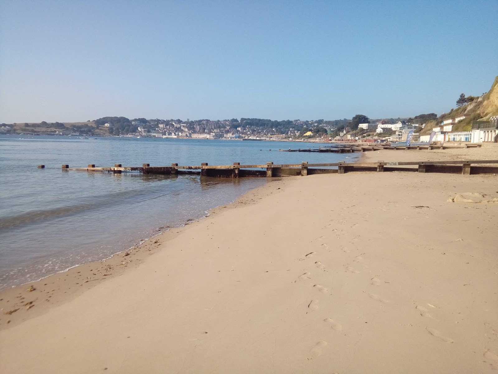 Foto van Swanage Bay met lange baai