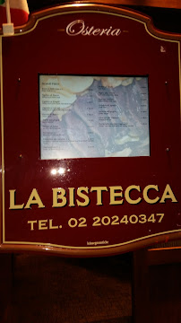Carte du Osteria La Bistecca à Milan