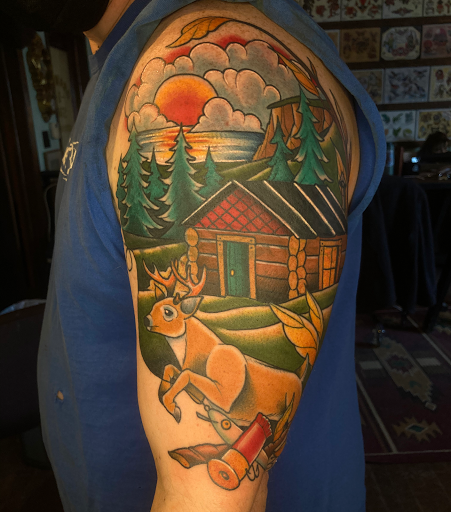 Explore july birth tattoo ideas, creative tattoo ideas in Houghton, available at Bramble & Stag Tattoo Parlour