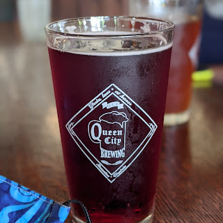 Beer poured into a glass