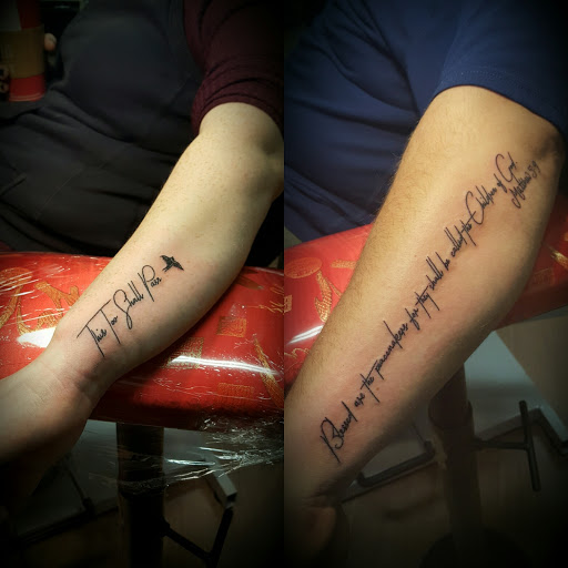 Explore name neck tattoo ideas, creative tattoo ideas in Hood River, available at Hood River Tattoo