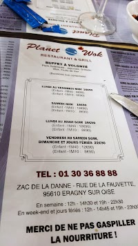 WORLD AVENUE ERAGNY à Éragny menu