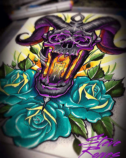 Explore tattoo border ideas, creative tattoo ideas in Fontana, available at Dark Hearts Tattoo Gallery