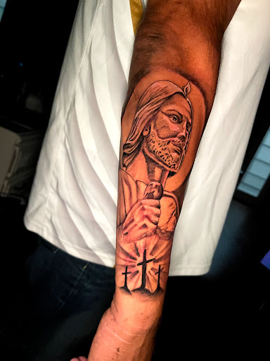 Explore vintage halloween tattoo ideas, creative tattoo ideas in Roanoke, available at Saint Cecilias Art Studio