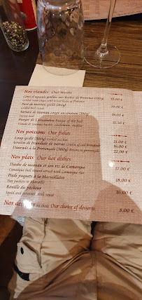 L'Escaladou à Arles menu