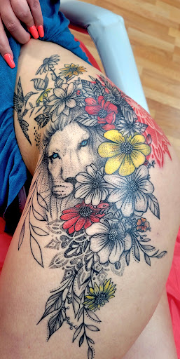 Explore memorial dog tattoo ideas, creative tattoo ideas in Benton, available at Spectrum Tattoo