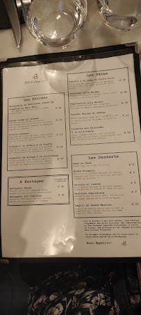 Bar Italia Brasserie à Paris carte