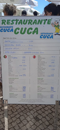 Restaurant Cuca à Vila Real de Santo António (le menu)