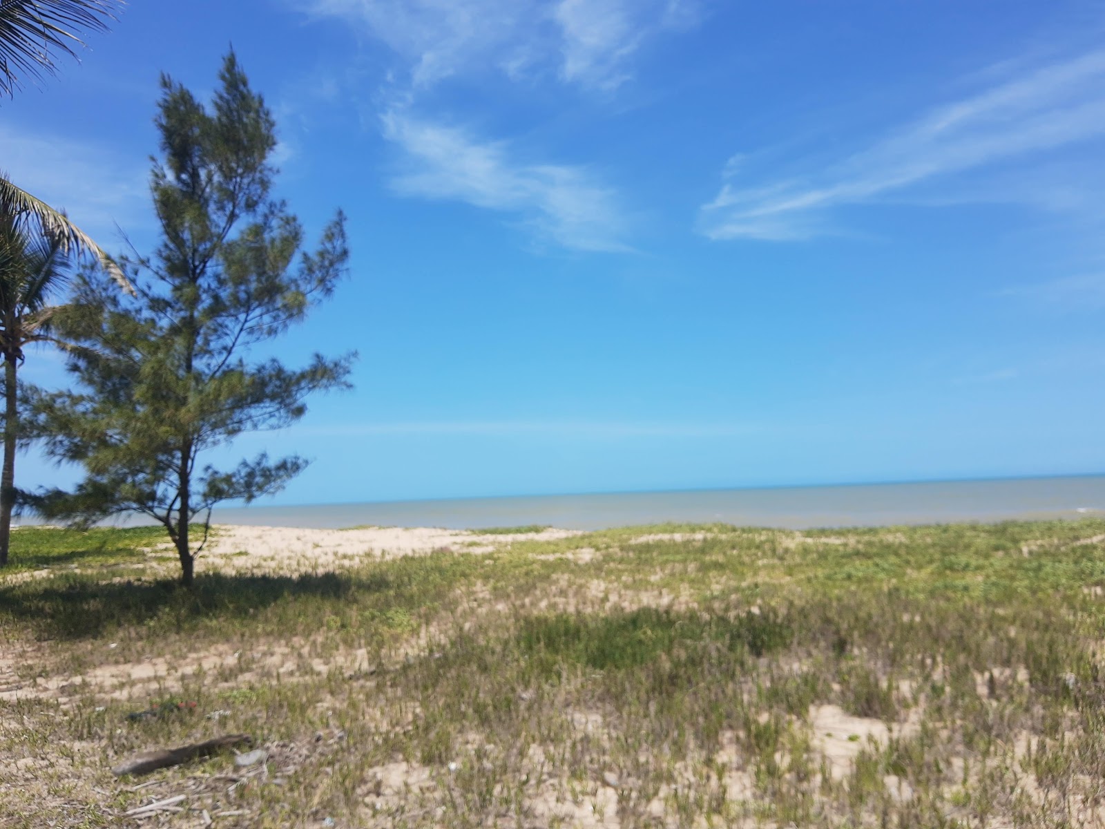 Foto di Spiaggia di Farol de Sao Thome con costa lunga e dritta