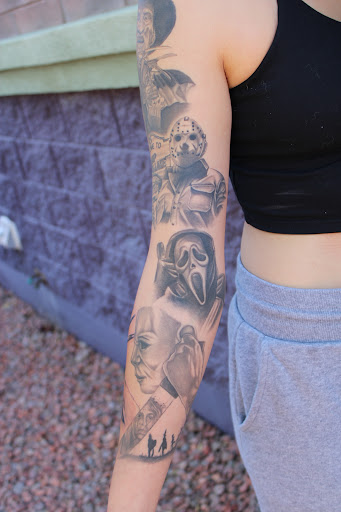 Find skull ideas sleeve tattoos for your next unique tattoo in Peoria at Modern Ink Tattoo