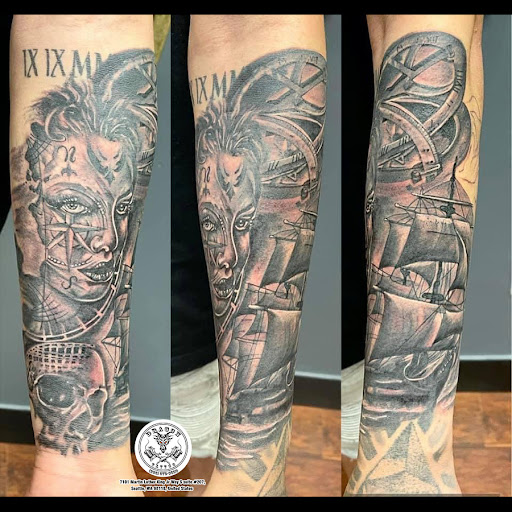 Explore pinup tattoo ideas, creative tattoo ideas in Seattle, available at Dragon Tattoo