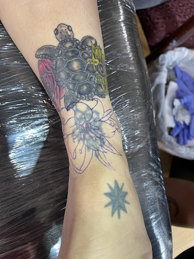 Explore male leg tattoo ideas, creative tattoo ideas in Plattsburgh, available at Ink by Lace LLC