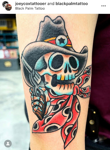 Explore mechanic tattoo sleeve ideas, creative tattoo ideas in Orange, available at Black Palm Tattoo