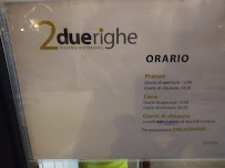 Menu / carte de 2Due Righe à Loano