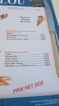 Bar-restaurant à huîtres Chez Mamelou à Dolus-d'Oléron - menu / carte