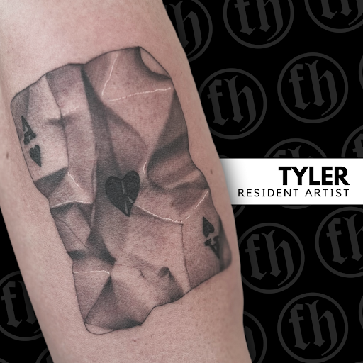 Explore shaded tattoo sleeve ideas, creative tattoo ideas in Kissimmee, available at Fallen Heroes Tattoo & Piercing (Florida)