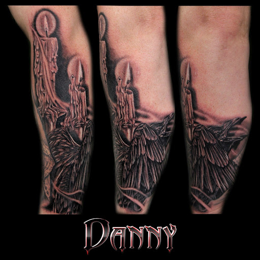 Explore flag tattoo ideas, creative tattoo ideas in El Paso, available at Wyze Guyz Tattoo Parlor