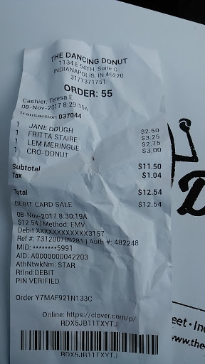 Donut Shop «The Dancing Donut», reviews and photos, 1134 E 54th St G, Indianapolis, IN 46220, USA