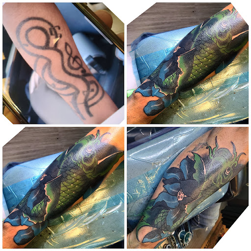 Explore men tattoo design ideas, creative tattoo ideas in Riverside, available at Darkstar Tattoo CA