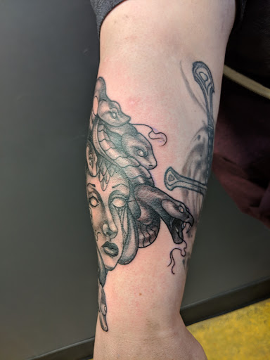 Explore marine corps sleeve tattoo ideas, creative tattoo ideas in Johnson City, available at Little Chicago Tattoo Company LLC