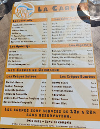 Restaurant Chez Germaine à Camaret-sur-Mer (la carte)