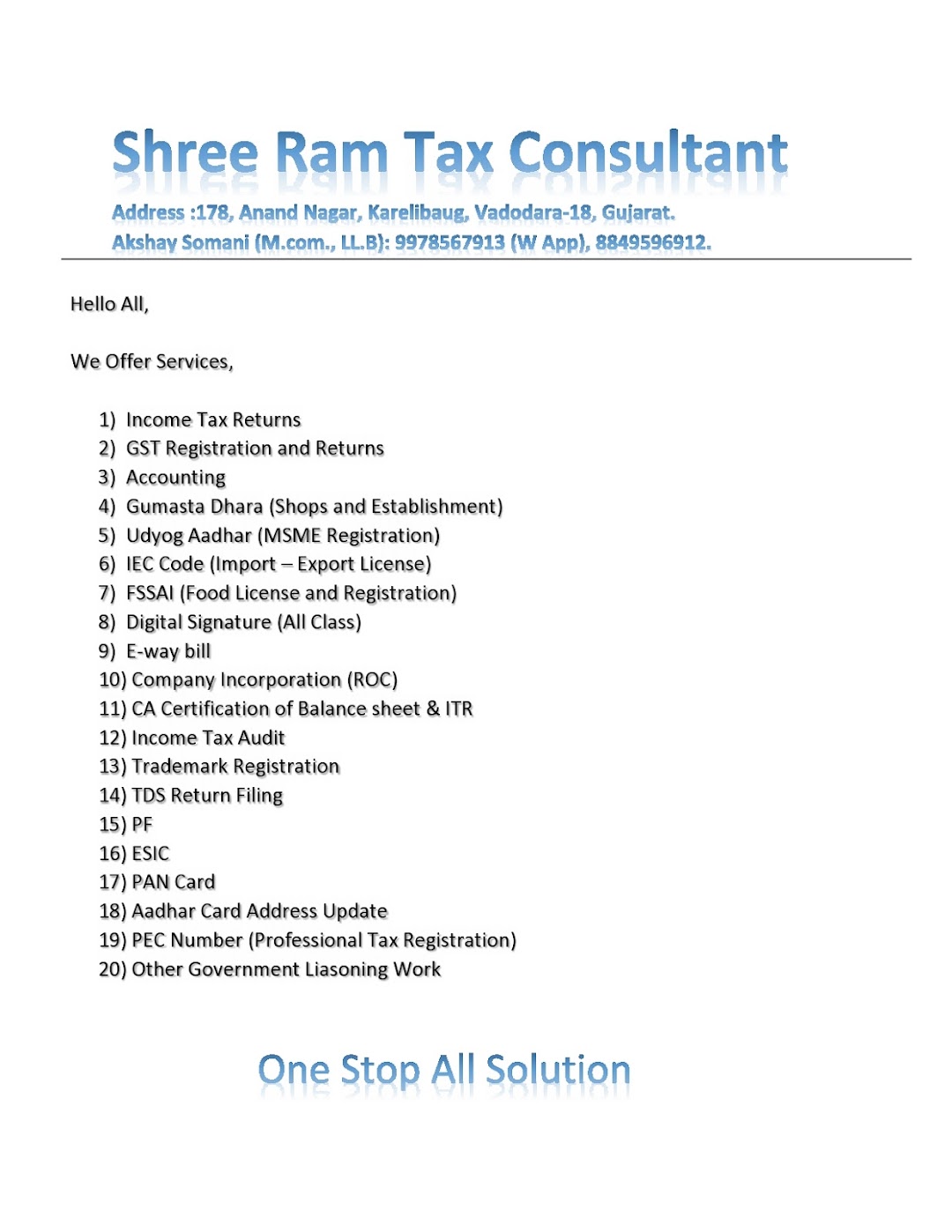 Shree Ram Tax Consultant