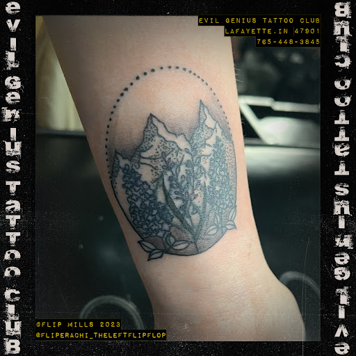 Explore head tattoo ideas, creative tattoo ideas in Lafayette, available at Evil Genius Tattoo Club