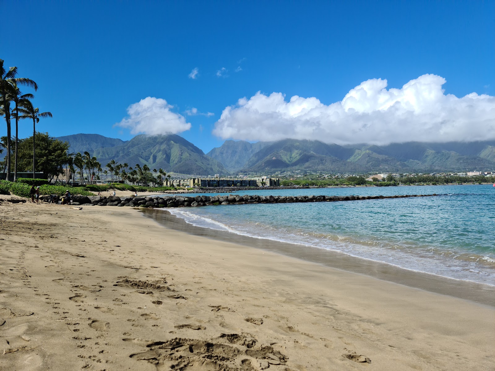 Foto van Ho'aloha Beach met grijs zand oppervlakte