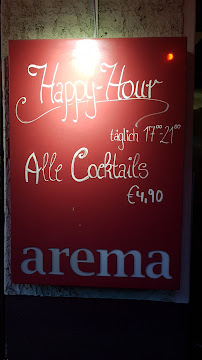 Menu / carte de Arema à Berlin