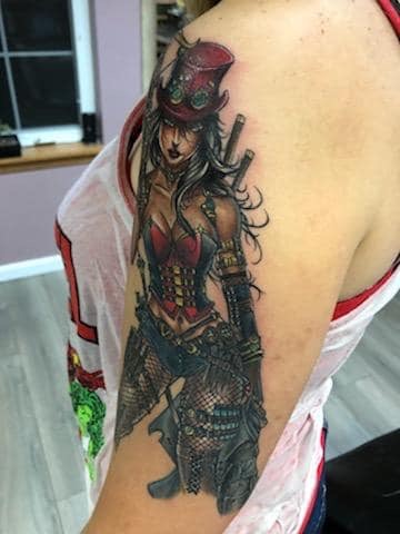 Explore half sleeve tattoo design ideas, creative tattoo ideas in Kenosha, available at Kenosha Tattoo Company