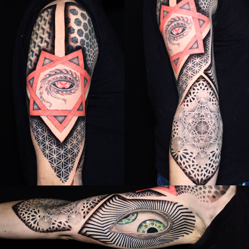 Explore psych tattoo ideas, creative tattoo ideas in Addison, available at Cat Tattoo