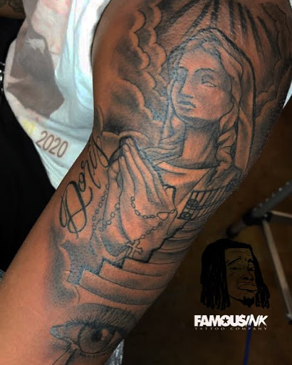 Explore elbow tattoo ideas for guys, creative tattoo ideas in Hammond, available at Famous Ink, Inc.