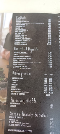 Titine à Moliets-et-Maa menu