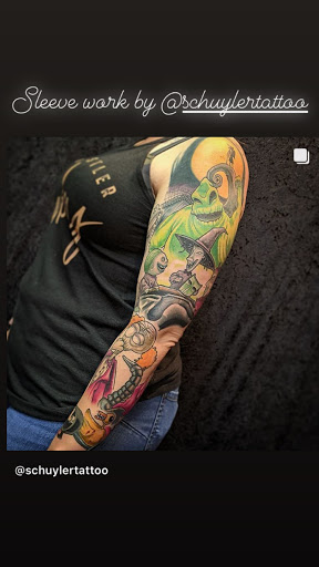 Explore tattoo ideas for happiness, creative tattoo ideas in Savannah, available at Tramp Art Studios